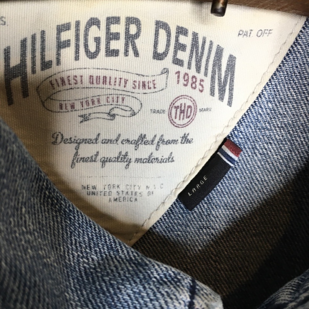 Hilfiger Mens Large Vintage Denim Jacket - Picture 7 of 8